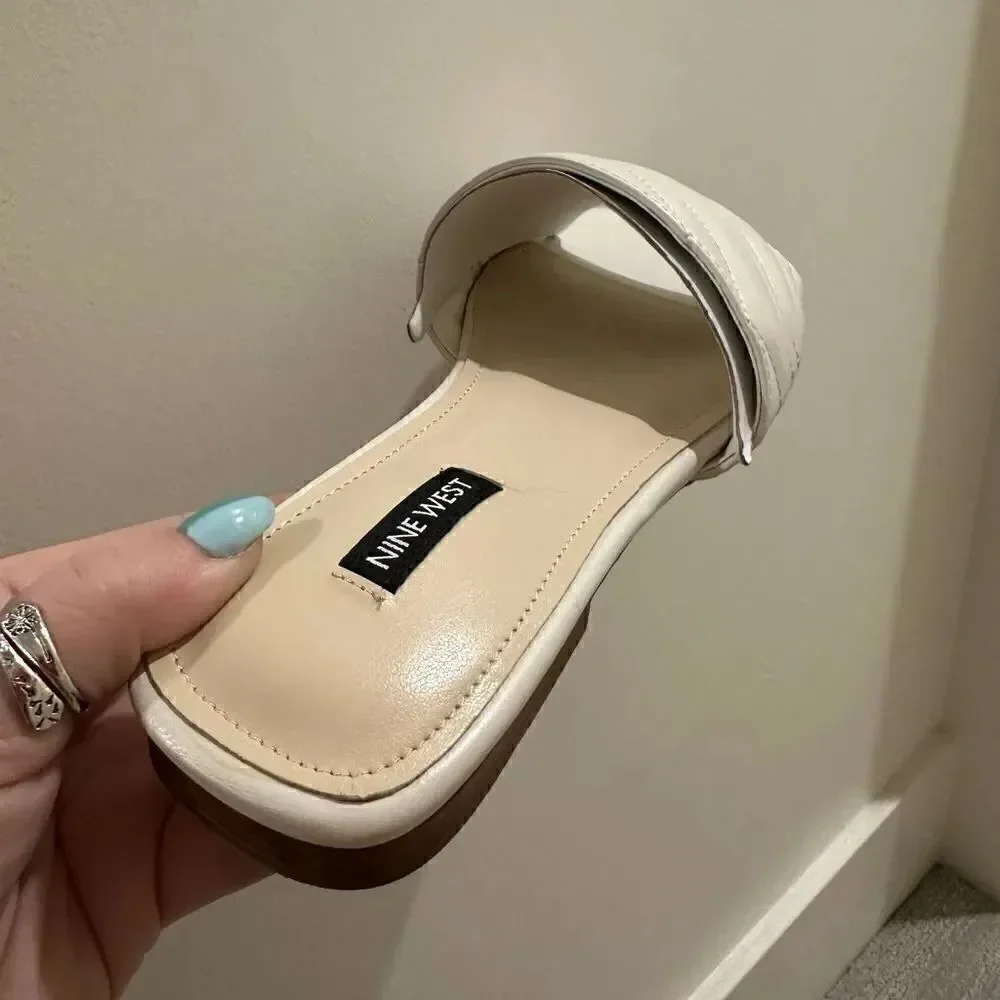 Nine West mends slipper sandal leather NWT